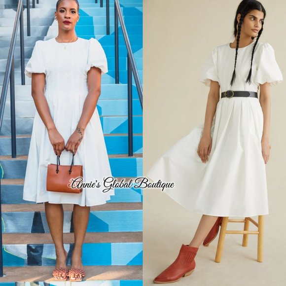 RARE NWT ANTHROPOLOGIE Eri + Ali Corset-Seamed Midi Dress - Picture 10 of 16